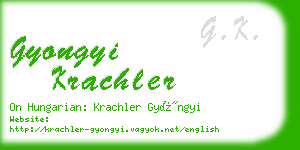 gyongyi krachler business card